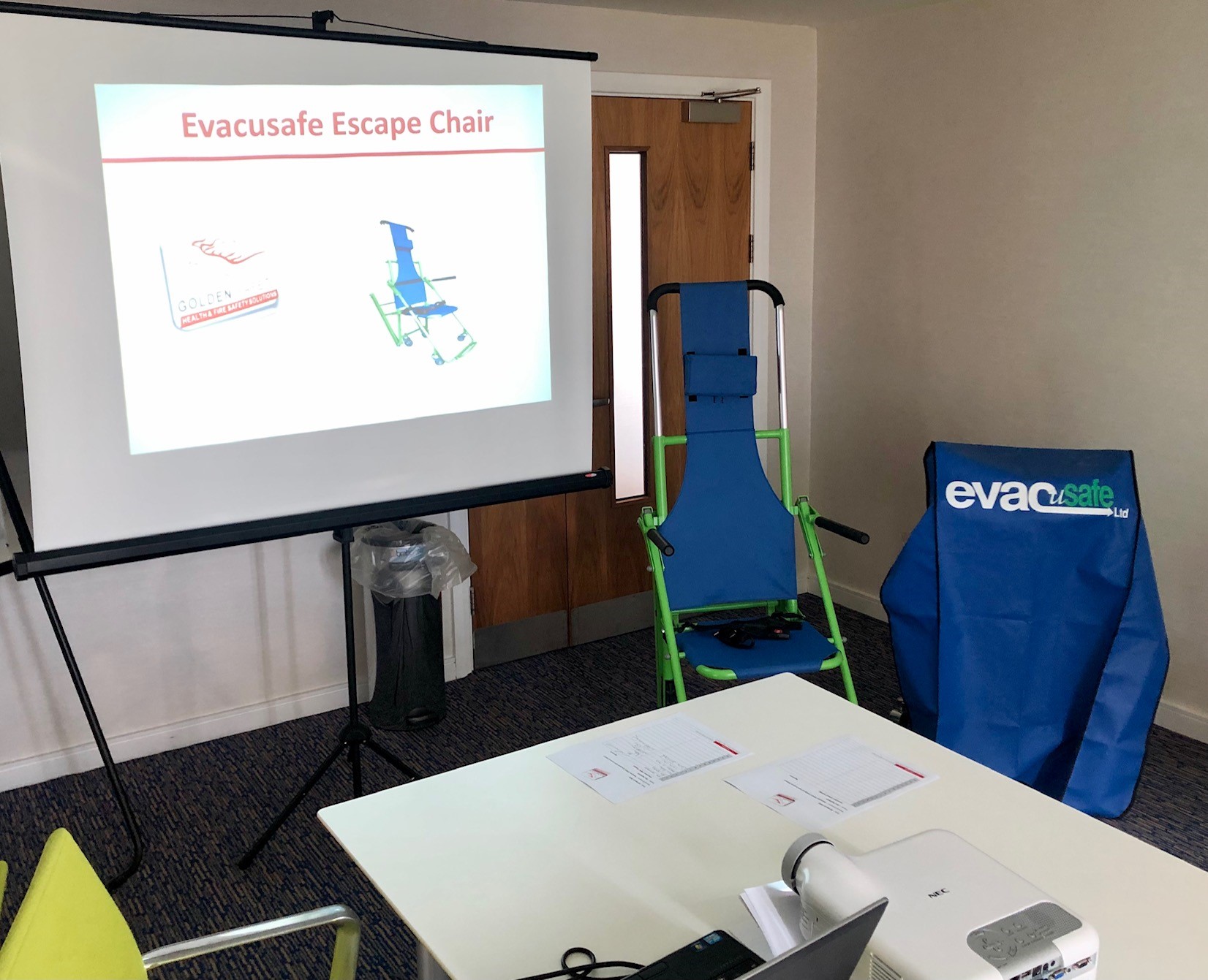 Evacuation Chair Training Pyro Fire